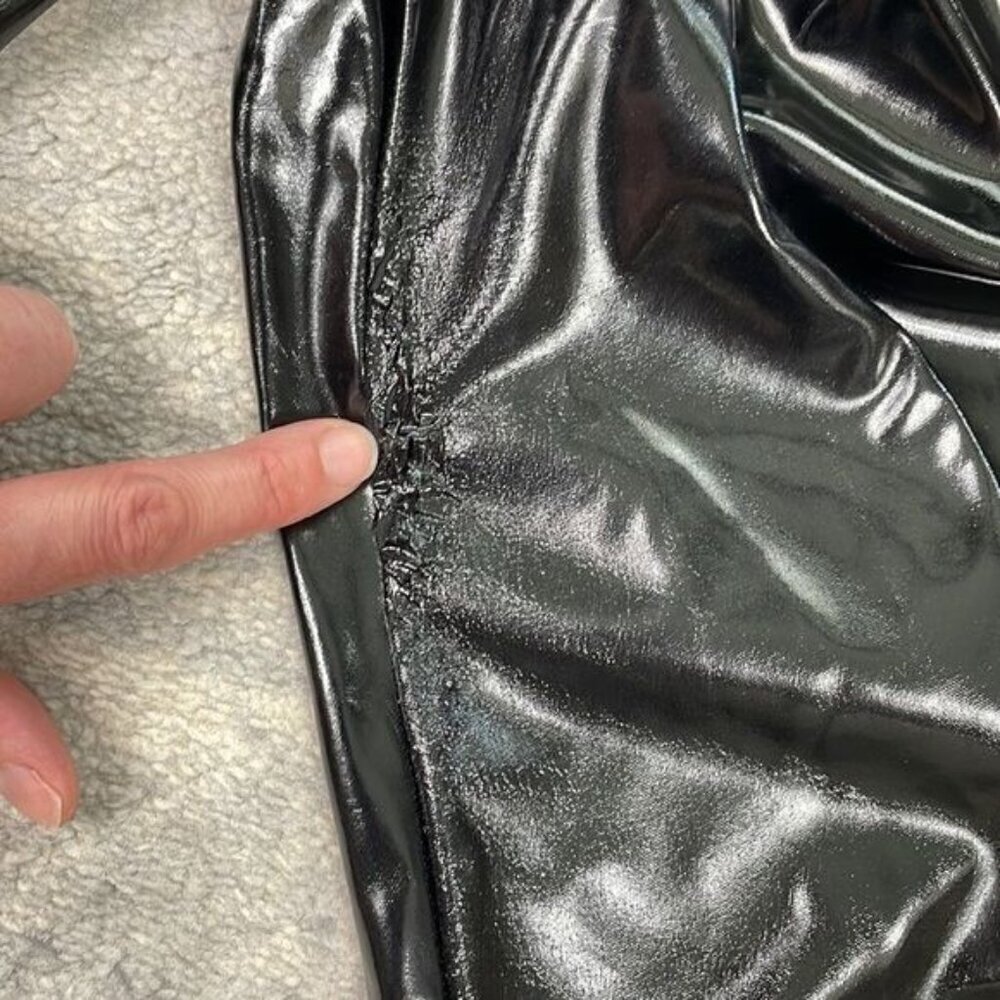 SOLD RTA Leon Faux Patent Leather Black Paperbag Pant Shiny SEE DESCRIPTION Sz S - Picture 10 of 13